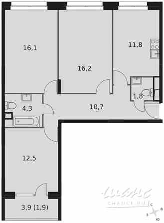 3-к квартира, 75.3 м², этаж 2/9 Москва - изображение 3
