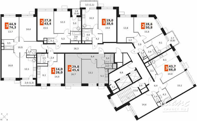 2-к квартира, 45.5 м², этаж 10/22 Москва - изображение 1