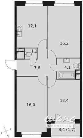 3-к квартира, 71.2 м², этаж 8/9 Москва - изображение 3