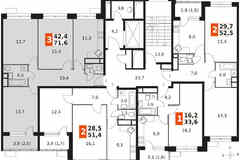 3-к квартира, 71.5 м², этаж 6/9