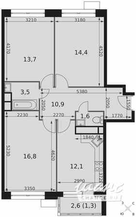 3-к квартира, 74.3 м², этаж 14/22 Москва - изображение 3