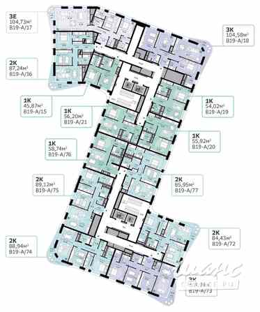 1-к квартира, 58.74 м², этаж 4/12 Москва - изображение 1