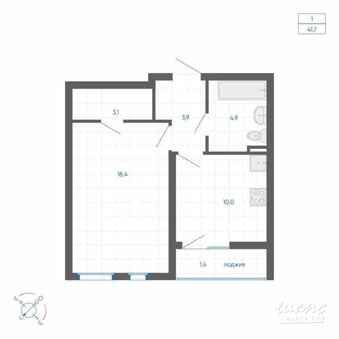 1-к квартира, 41.7 м², этаж 6/32 Екатеринбург - изображение 3