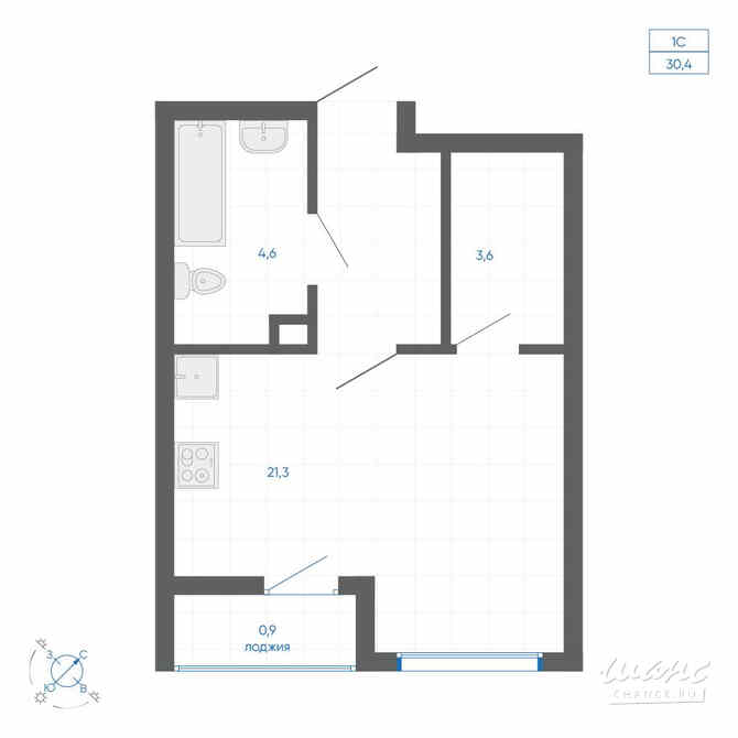 1-к квартира, 30.4 м², этаж 1/32 Екатеринбург - изображение 3
