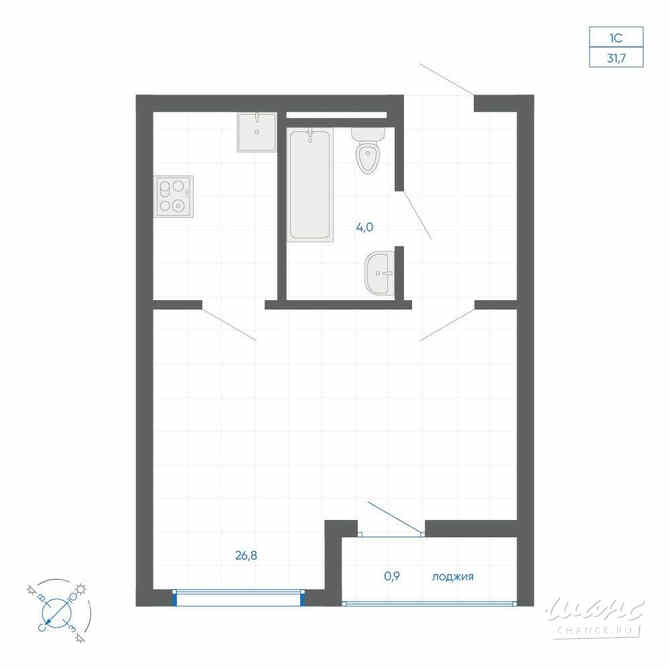 1-к квартира, 31.7 м², этаж 2/32 Екатеринбург - изображение 3
