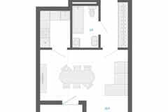 1-к квартира, 30.9 м², этаж 4/32