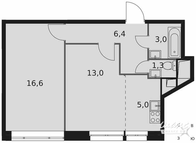 2-к квартира, 45.3 м², этаж 19/22 Москва - изображение 3