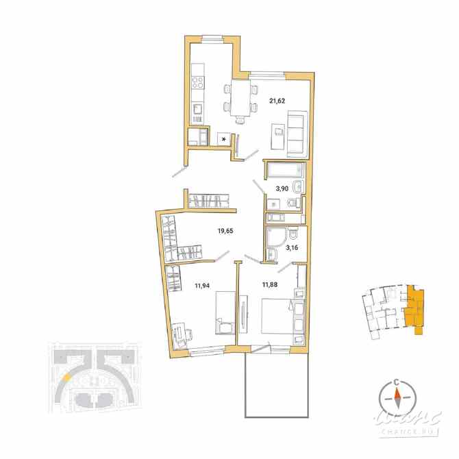 2-к квартира, 71.7 м², этаж 1/8 Санкт-Петербург - изображение 3