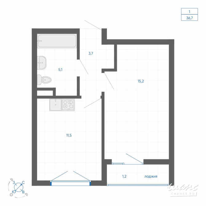 1-к квартира, 36.5 м², этаж 11/32 Екатеринбург - изображение 3