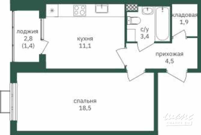 1-к квартира, 41.7 м², этаж 24/26 Москва - изображение 3