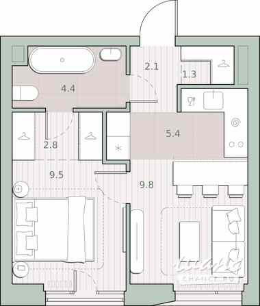 1-к квартира, 35.3 м², этаж 5/27 Москва - изображение 1