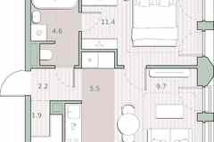 1-к квартира, 35.3 м², этаж 11/13