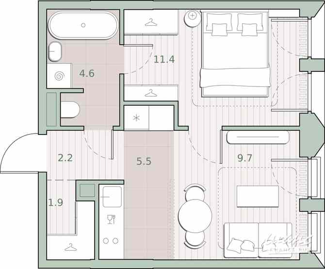 1-к квартира, 35.3 м², этаж 11/27 Москва - изображение 1
