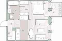 1-к квартира, 36.4 м², этаж 3/13