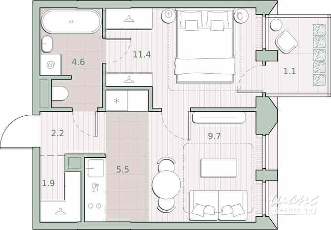 1-к квартира, 36.4 м², этаж 3/13 Москва - изображение 1