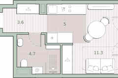 1-к квартира, 24.6 м², этаж 11/13
