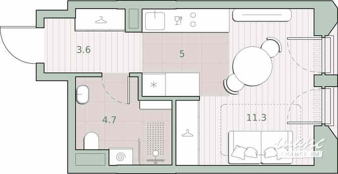 1-к квартира, 24.6 м², этаж 11/13 Москва - изображение 1