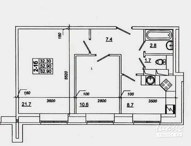 2-к квартира, 52.2 м², этаж 16/16 Санкт-Петербург - изображение 3