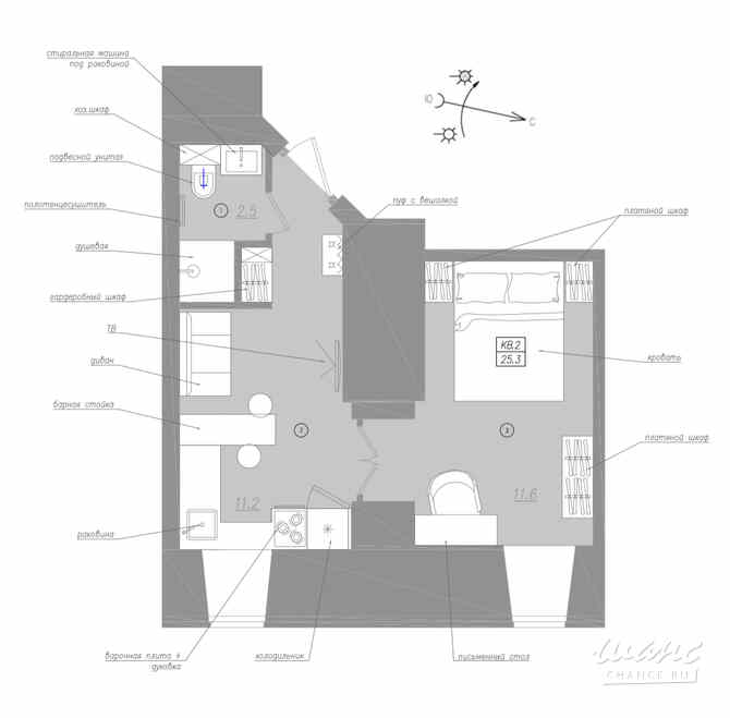 1-к квартира, 26.7 м², этаж 1/6 Санкт-Петербург - изображение 3