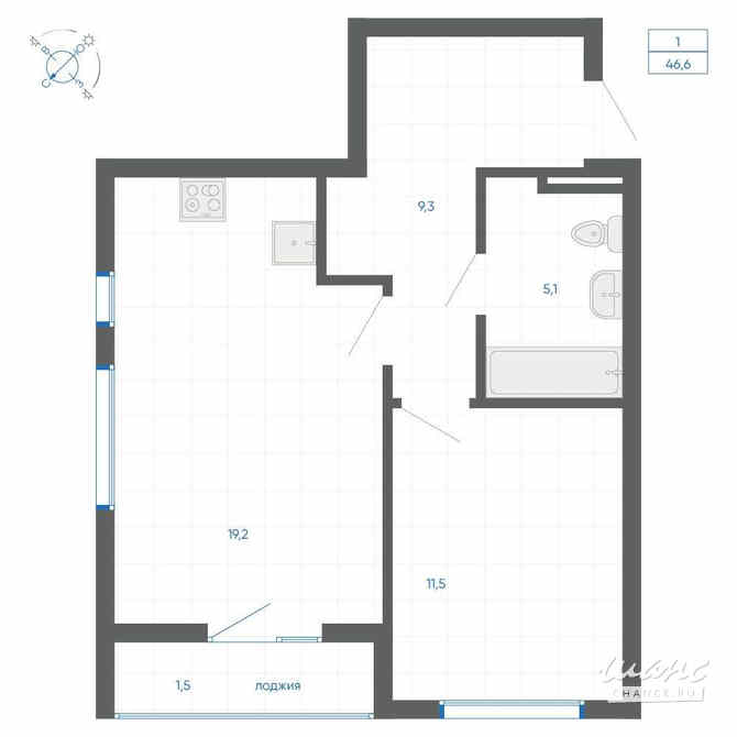 1-к квартира, 46.6 м², этаж 2/32 Екатеринбург - изображение 3