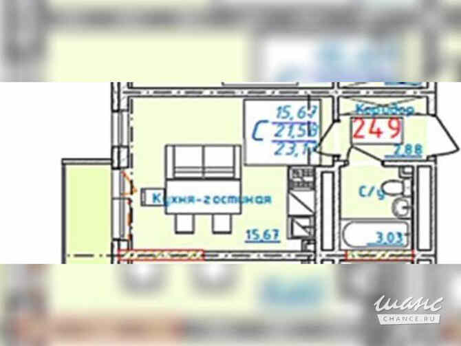 1-к квартира, 23.17 м², этаж 20/25 Москва - изображение 2