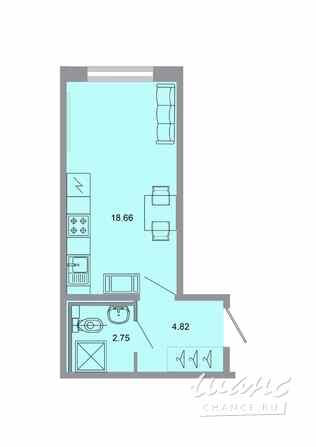 1-к квартира, 25.7 м², этаж 1/20 Бугры - изображение 1