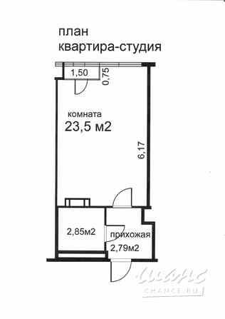 1-к квартира, 23.5 м², этаж 3/13 Санкт-Петербург - изображение 3