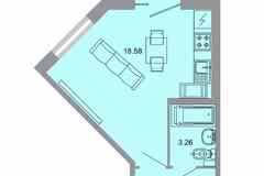 1-к квартира, 27.7 м², этаж 15/20