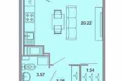 1-к квартира, 29 м², этаж 9/15
