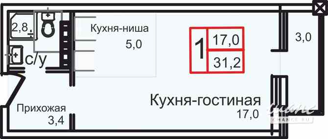 1-к квартира, 34 м², этаж 2/12 Троицк - изображение 3