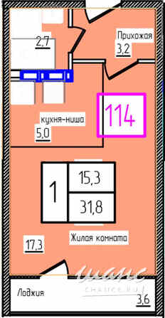 1-к квартира, 31.8 м², этаж 4/12 Троицк - изображение 3