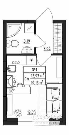 1-к квартира, 19.15 м², этаж 1/4 Выборг - изображение 3
