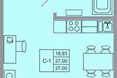 1-к квартира, 27 м², этаж 1/17
