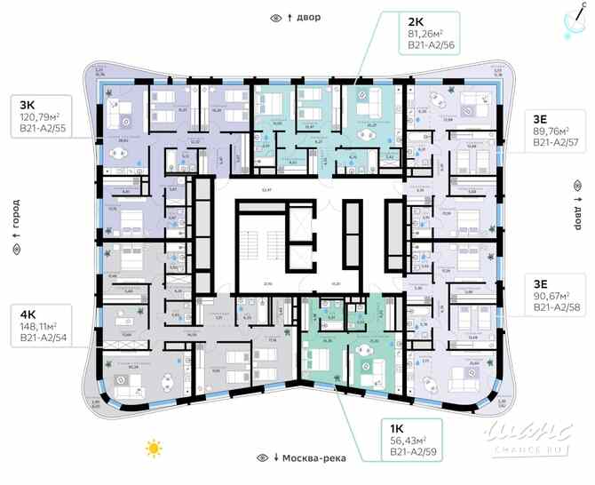 2-к квартира, 81.26 м², этаж 10/13 Москва - изображение 1