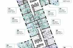 1-к квартира, 51.97 м², этаж 3/13