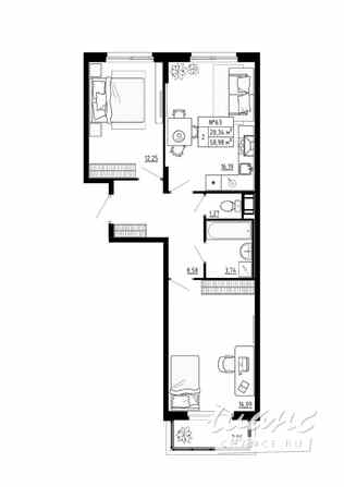 2-к квартира, 58.98 м², этаж 4/4 Ломоносов - изображение 3