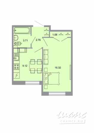 1-к квартира, 32.3 м², этаж 1/20 Бугры - изображение 1