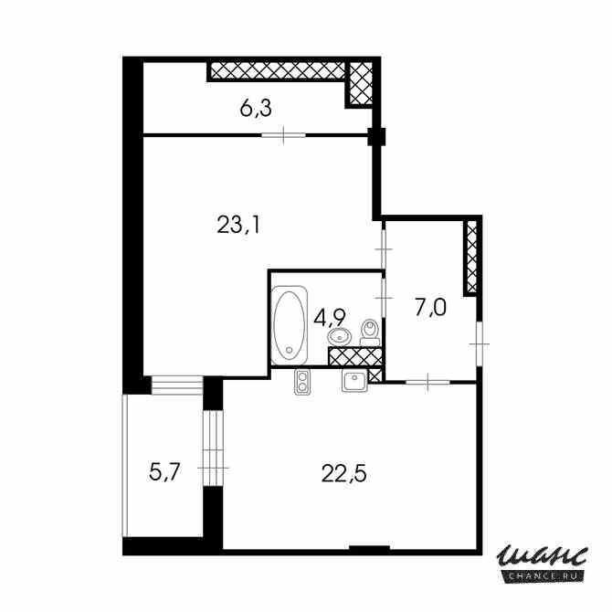 1-к квартира, 63.8 м², этаж 11/19 Санкт-Петербург - изображение 3
