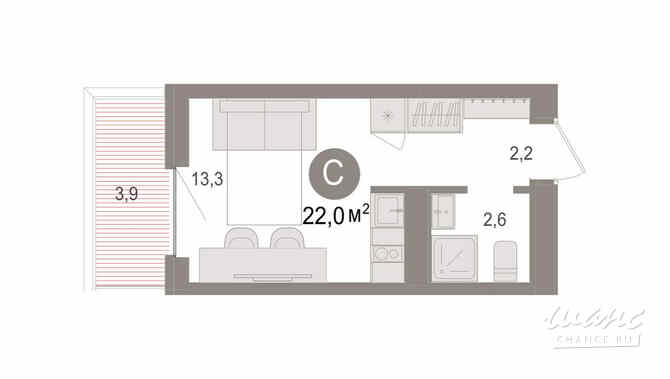 1-к квартира, 22.01 м², этаж 2/9 Новосибирск - изображение 3