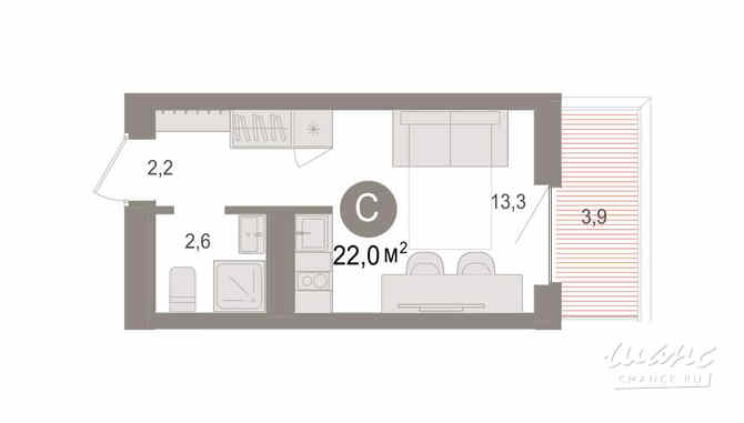1-к квартира, 22.01 м², этаж 2/9 Новосибирск - изображение 3