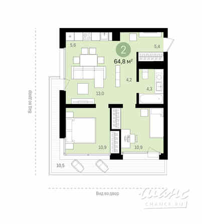 1-к квартира, 54.7 м², этаж 10/15 Новосибирск - изображение 10