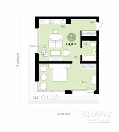 1-к квартира, 54.7 м², этаж 10/15 Новосибирск - изображение 3