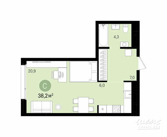 1-к квартира, 38 м², этаж 3/16 Новосибирск - изображение 3