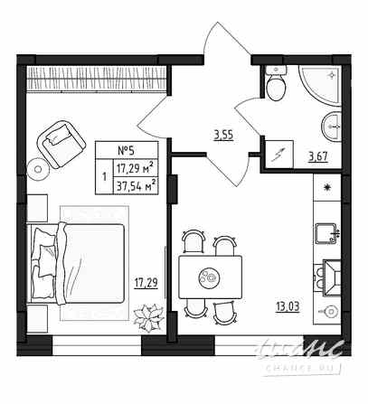 1-к квартира, 37.54 м², этаж 1/4 Выборг - изображение 3