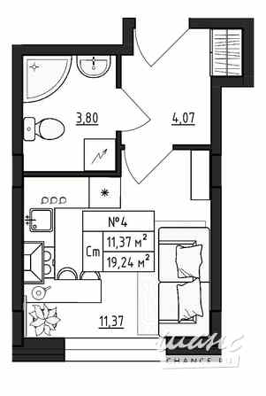 1-к квартира, 19.24 м², этаж 1/4 Выборг - изображение 3
