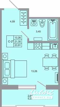 1-к квартира, 23.91 м², этаж 16/17 Бугры - изображение 1