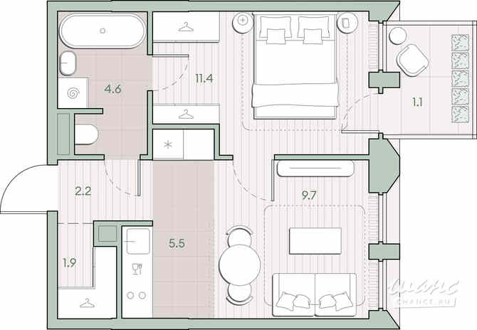 1-к квартира, 36.4 м², этаж 3/13 Москва - изображение 1