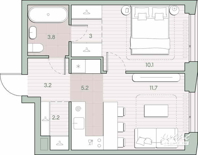 1-к квартира, 39.2 м², этаж 22/27 Москва - изображение 1