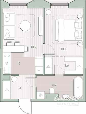 1-к квартира, 39.2 м², этаж 2/13 Москва - изображение 1