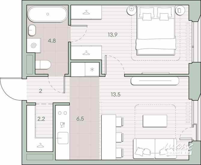 1-к квартира, 42.9 м², этаж 3/4 Москва - изображение 1